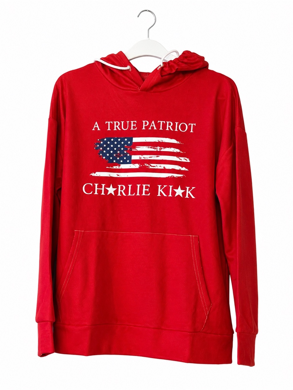 Red Charlie Kirk Hoodie XL